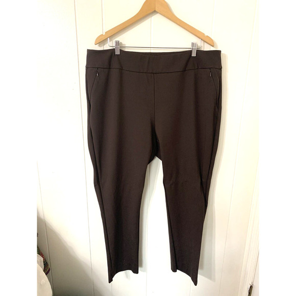 Soft Surroundings Womens Career Knit Pants Sz 2X Brown Pull On High Rise Capsule - Picture 1 of 8